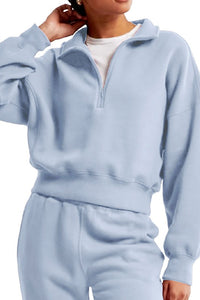 Fleece Half Zip - Baby Blue