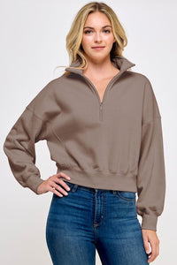 Fleece Half Zip - Fossil