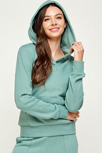 Basic Pullover with Snap Buttons - Sage