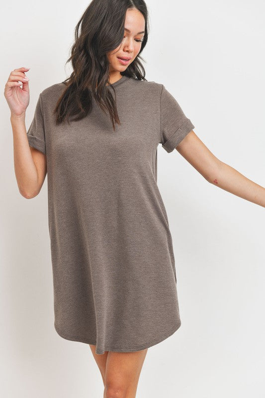 French Terry T-Shirt Dress – Janelaine Boutique