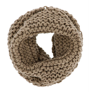 Knit Infinity Scarf - Taupe