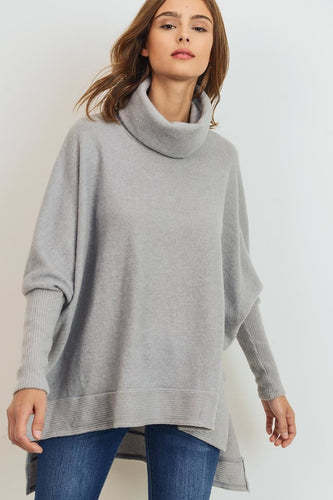 Cowl Neck Sweater - Grey